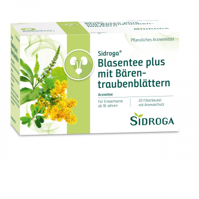 Sidroga Blasentee plus mit Bärentraubenblättern Packshot (72 dpi)